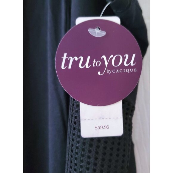 TRU TO YOU BY CACIQUE BLACK LONG SLEEVELESS DRESS SIZE 22/24 NWT - Picture 2 of 9